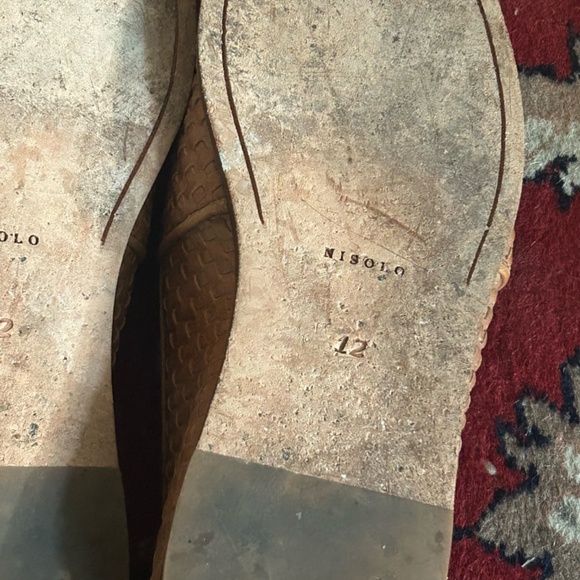 BARELY WORN Nisolo Loafers Alejandro Woven Tan Leather Slip-Ons in Men's 12 - Picture 5 of 6